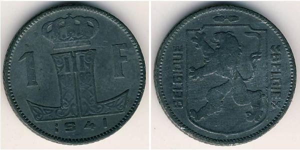 1 Franc Belgium Zinc 