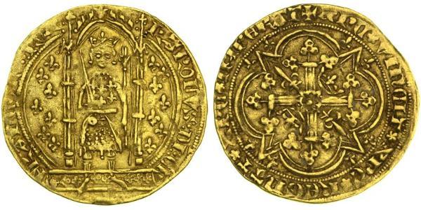1 Franc 中世纪的法国 金 查理五世 (法兰西) (1338 - 1380)