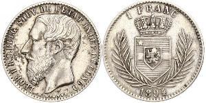 1 Franc 剛果自由邦 (1885 - 1908) 銀 利奥波德二世 (比利时)