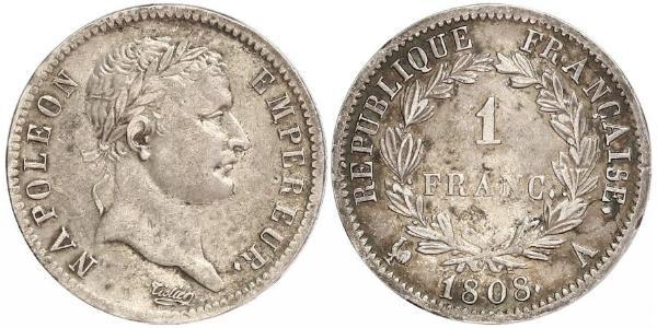 1 Franc 法兰西第一帝国 (1804 - 1814) 銀 