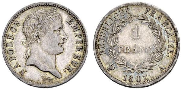 1 Franc 法兰西第一帝国 (1804 - 1814) 銀 