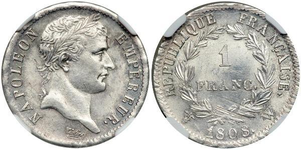 1 Franc 法兰西第一帝国 (1804 - 1814) 銀 