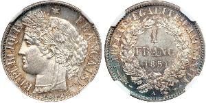 1 Franc 法兰西第三共和国 (1870 - 1940) 銀 