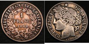 1 Franc 法兰西第三共和国 (1870 - 1940) 銀 