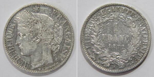 1 Franc 法兰西第三共和国 (1870 - 1940) 銀 