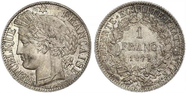 1 Franc 法兰西第三共和国 (1870 - 1940) 銀 