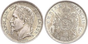 1 Franc 法蘭西第二帝國 (1852 - 1870) 銀 拿破仑三世