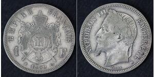 1 Franc 法蘭西第二帝國 (1852 - 1870) 銀 拿破仑三世