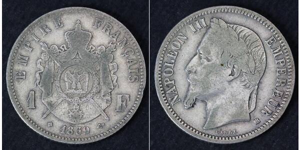 1 Franc 法蘭西第二帝國 (1852 - 1870) 銀 拿破仑三世