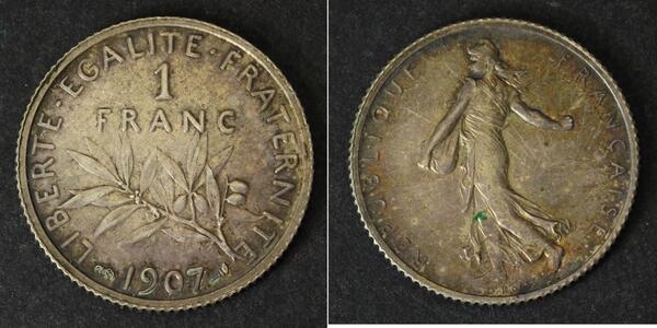 1 Franc 法国 銀/銅/镍 