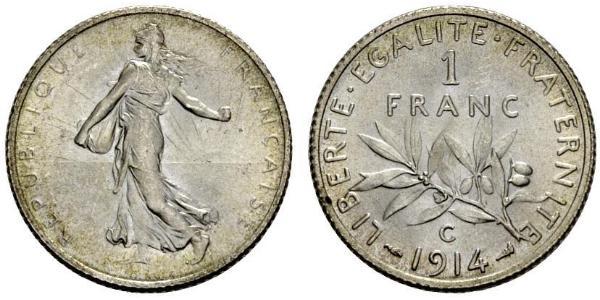 1 Franc 法国 銀/銅/镍 