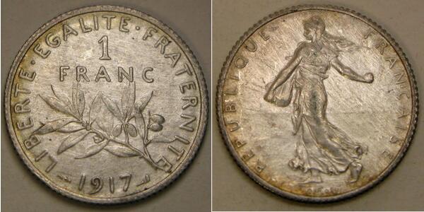 1 Franc 法国 銀/銅/镍 