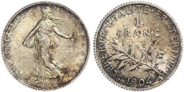 1 Franc 法国 銀/銅/镍 
