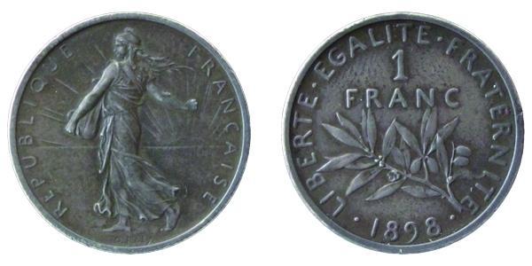 1 Franc 法国 銀/銅/镍 