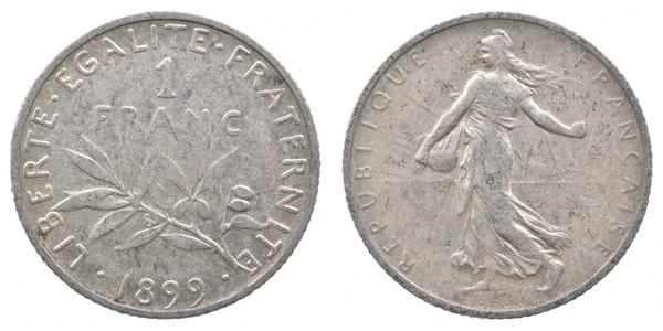 1 Franc 法国 銀/銅/镍 