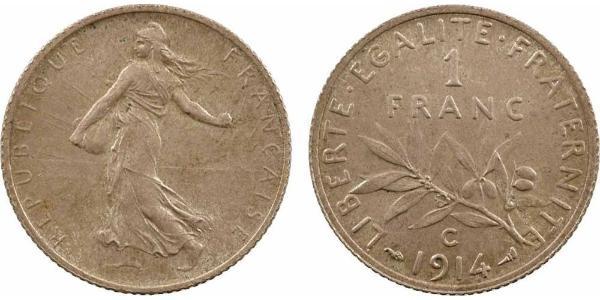 1 Franc 法国 銀/銅/镍 