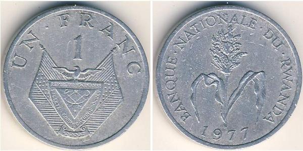 1 Franc Rwanda 铝 