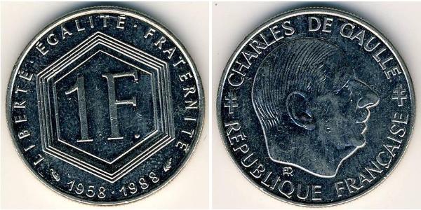 1 Franc 法蘭西第五共和國 镍 