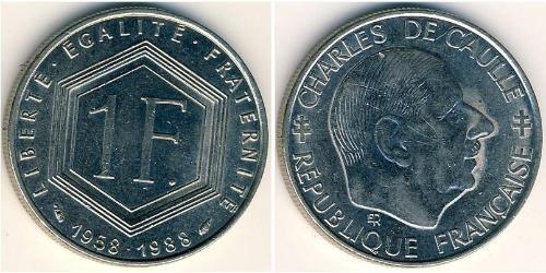 1 Franc 法蘭西第五共和國 銅/镍 