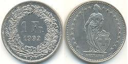 1 Franc 瑞士 镍/銅 