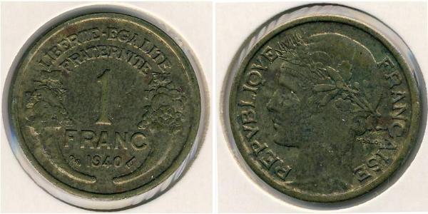1 Franc 法兰西第三共和国 (1870 - 1940) 青铜 