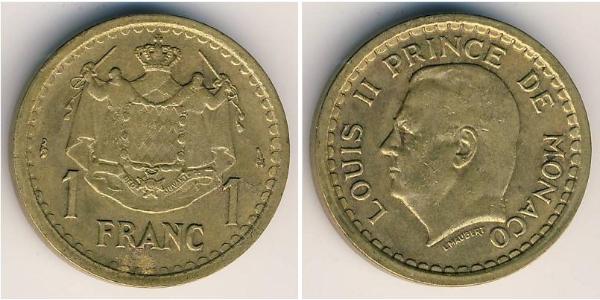 1 Franc Monaco 青铜/铝 路易二世 (摩纳哥) (1870 - 1949)