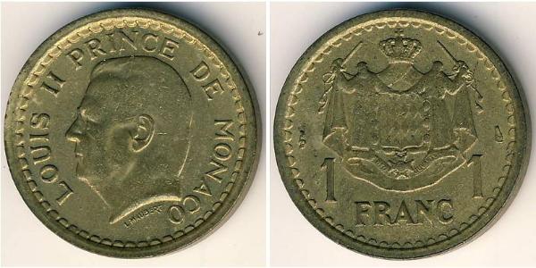 1 Franc Monaco 青铜/铝 路易二世 (摩纳哥) (1870 - 1949)