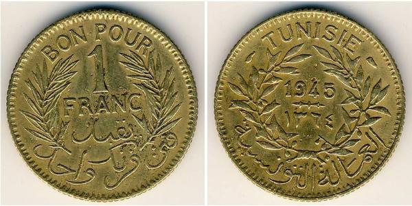 1 Franc Tunisia 青铜/铝 