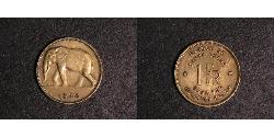 1 Franc 比屬剛果 (1908 - 1960) 黃銅 