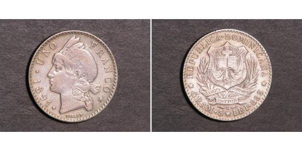 1 Franco Dominikanische Republik Silber 