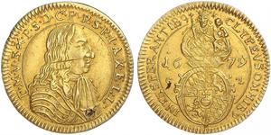 1 Goldgulden Бавария (курфюршество) (1623 - 1806) Золото Фердинанд Мария (курфюрст Баварии)(1636 – 1679)