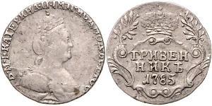 1 Grivennik Impero russo (1720-1917) Argento Caterina II (1729-1796)