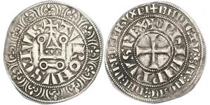 1 Groat France Argent Philippe IV de France(1268 -1314)