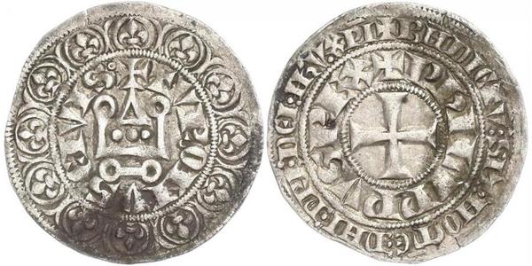 1 Groat Francia Argento Filippo IV di Francia (1268 -1314)