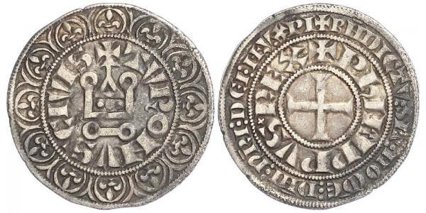1 Groat Francia Argento Filippo IV di Francia (1268 -1314)