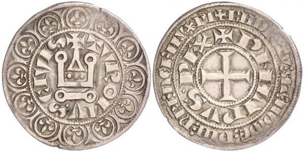 1 Groat Francia Plata Felipe IV de Francia (1268 -1314)
