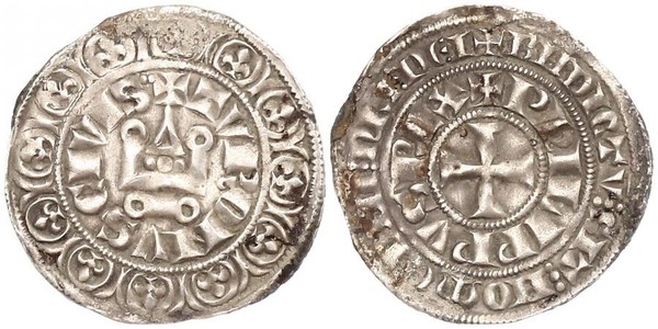 1 Groat Francia Plata Felipe IV de Francia (1268 -1314)