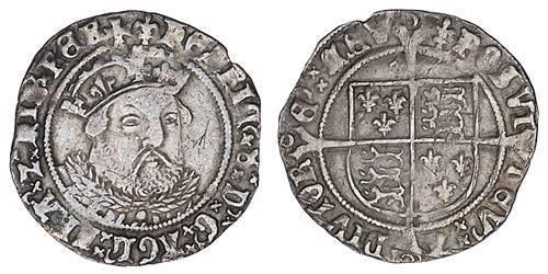 1 Groat Reino de Inglaterra (927-1649,1660-1707) Plata Enrique VIII (1491 - 1547)