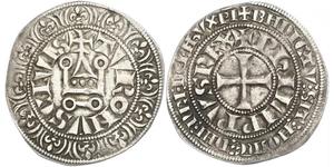 1 Groat Frankreich Silber Philip IV (1268 -1314)