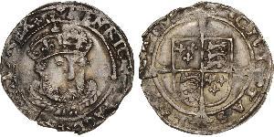 1 Groat Kingdom of England (927-1649,1660-1707) Silver Henry VIII (1491 - 1547)