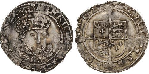 1 Groat Kingdom of England (927-1649,1660-1707) Silver Henry VIII (1491 - 1547)