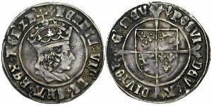 1 Groat 英格兰王国 銀 亨利七世 (英格兰)  (1457 - 1509)