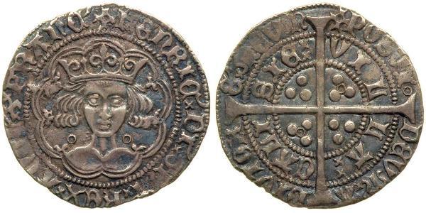 1 Groat 英格兰王国 銀 亨利六世 (英格兰) (1421-1471)