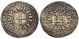 1 Gros Tournois Kingdom of France (843-1791) Argent Philippe V le Long (1292 - 1322)