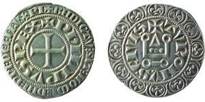 1 Gros Tournois Kingdom of France (843-1791) Argent Philippe V le Long (1292 - 1322)