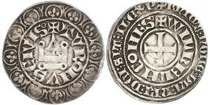 1 Gros Tournois Kingdom of France (843-1791) Argent Philippe V le Long (1292 - 1322)