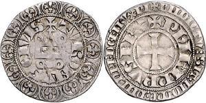 1 Gros Tournois Kingdom of France (843-1791) Argent Philippe V le Long (1292 - 1322)