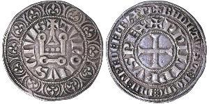 1 Gros Tournois Kingdom of France (843-1791) Argent Philippe V le Long (1292 - 1322)