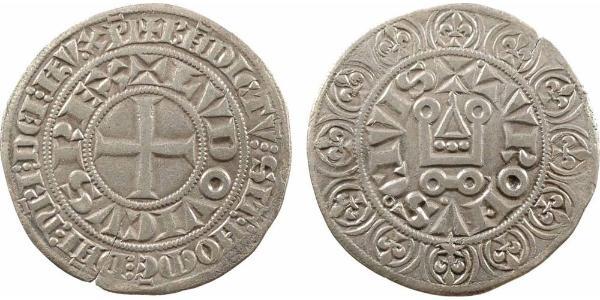 1 Gros Tournois Kingdom of France (843-1791) Argent Philippe V le Long (1292 - 1322)