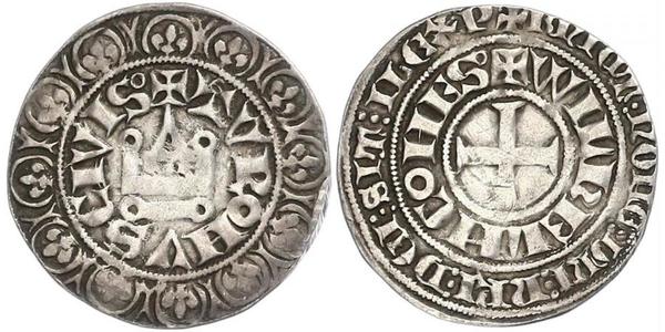 1 Gros Tournois Kingdom of France (843-1791) Argent Philippe V le Long (1292 - 1322)